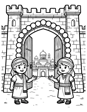 The Gates of Pearl coloring page