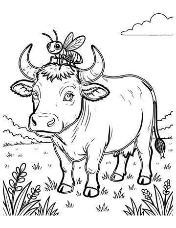 The Gnat and the Bull coloring page