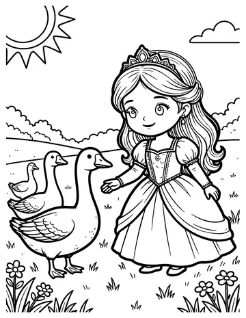 The Goose Girl coloring page