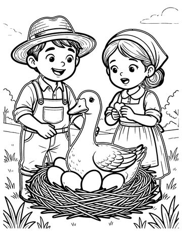 The Goose That Laid the Golden Eggs coloring page