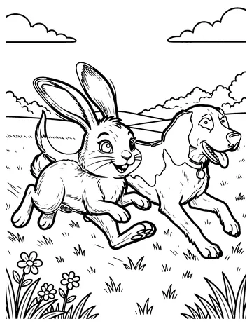 The Hare and the Hound coloring page