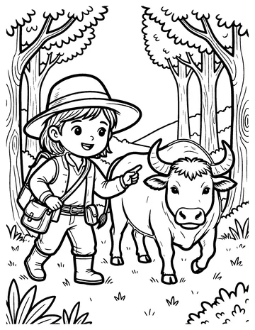 The Herdsman and the Lost Bull coloring page