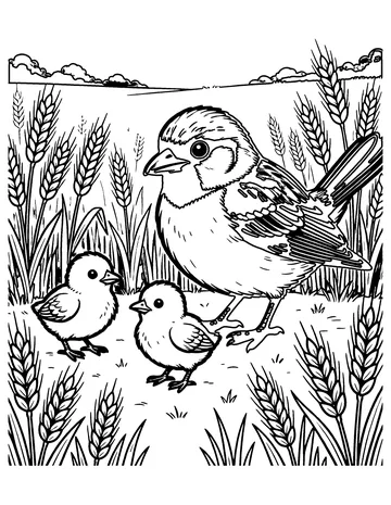 The Lark and the Farmer coloring page