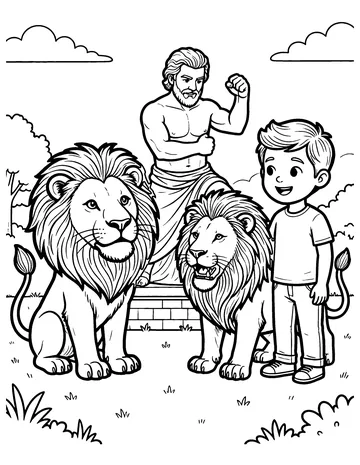 The Lion and the Statue coloring page