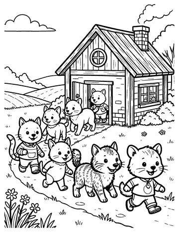The Little House in the Field coloring page