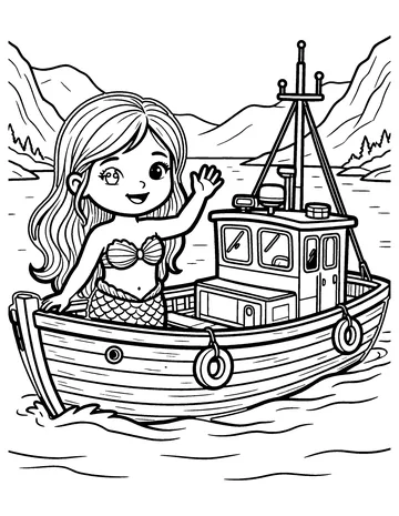 The Little Mermaid of the Fjord coloring page