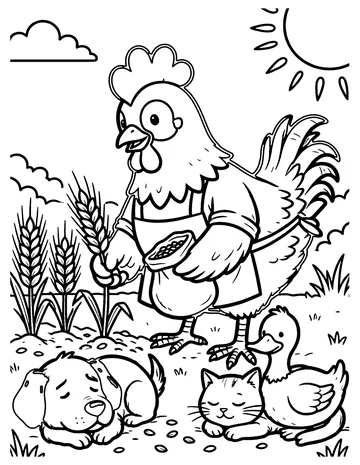 The Little Red Hen coloring page