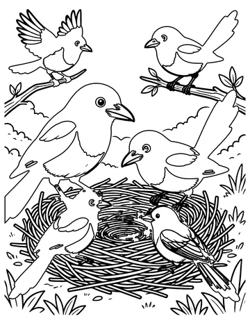 The Magpie's Nest coloring page