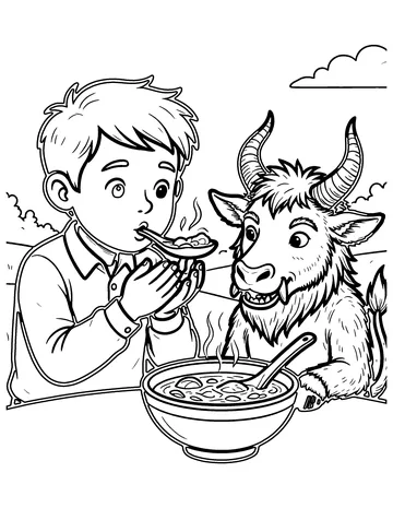 The Man and the Satyr coloring page