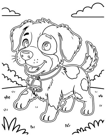 The Mischievous Dog coloring page