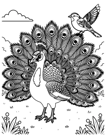 The Peacock's Wish coloring page