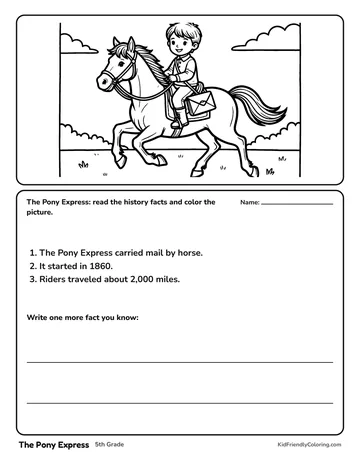 The Pony Express coloring page