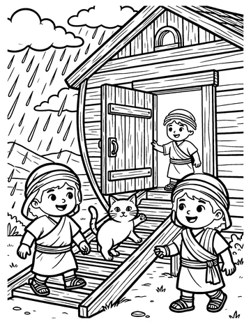 The Rain Begins coloring page