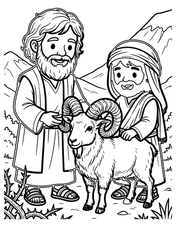 The Ram in the Bushes coloring page