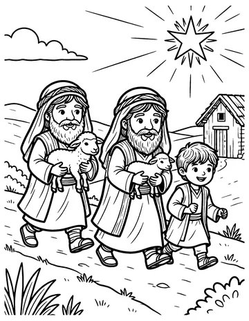 The Shepherds Hurry coloring page