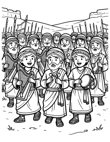The Singers Lead the Way coloring page