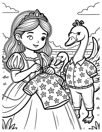 The Six Swans coloring page