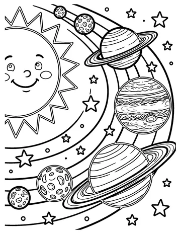 The Solar System coloring page