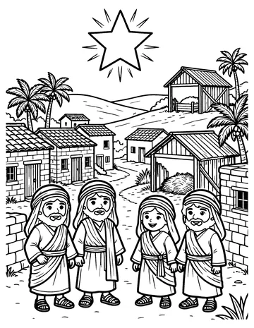 The Star Over Bethlehem coloring page
