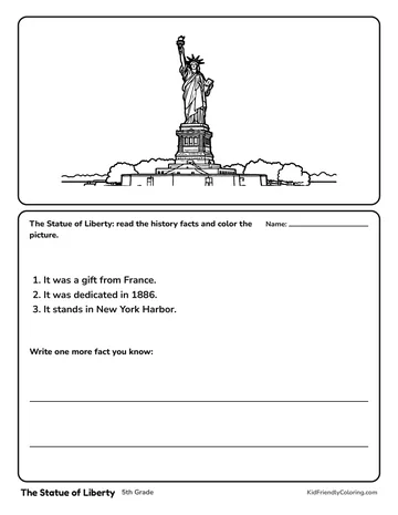 The Statue of Liberty coloring page