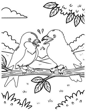 The Swallow and the Crow coloring page