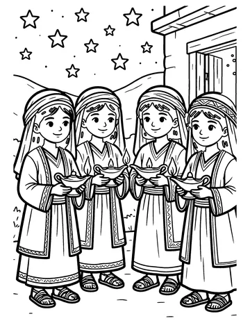 The Ten Bridesmaids coloring page