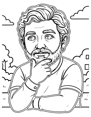 The Thinker Inspired coloring page