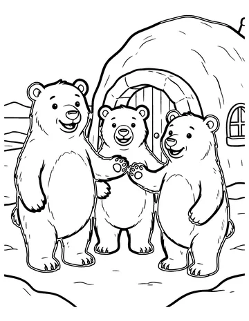The Three Bears of the North coloring page