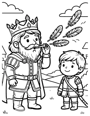 The Three Feathers coloring page