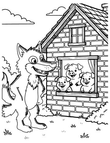 The Three Little Pigs coloring page