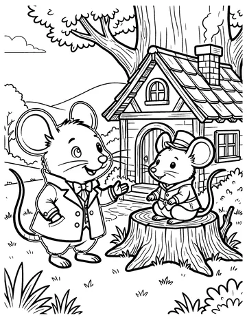 The Town Mouse and the Country Mouse coloring page