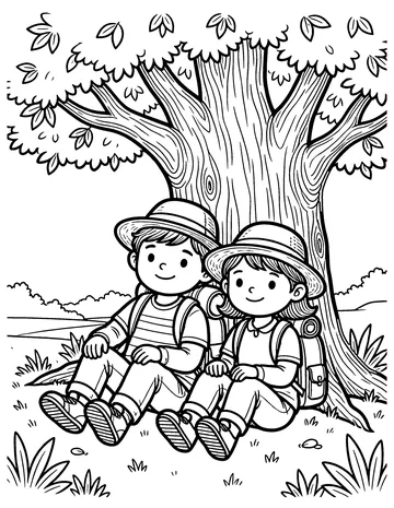 The Travelers and the Plane Tree coloring page