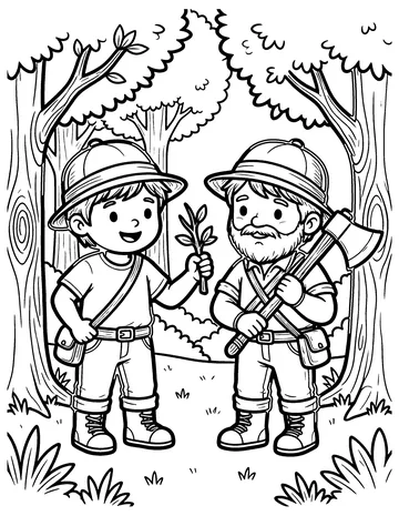 The Trees and the Axe coloring page