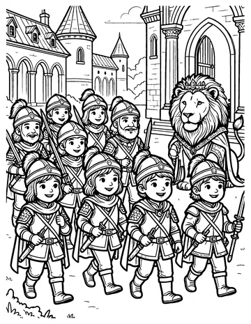 The Twelve Huntsmen coloring page