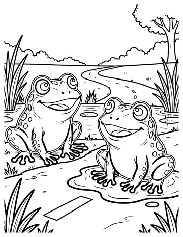 The Two Frogs coloring page