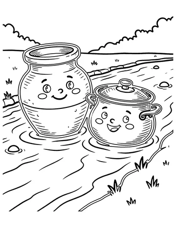 The Two Pots coloring page