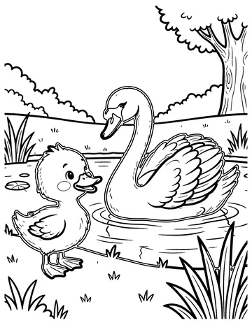 The Ugly Duckling coloring page