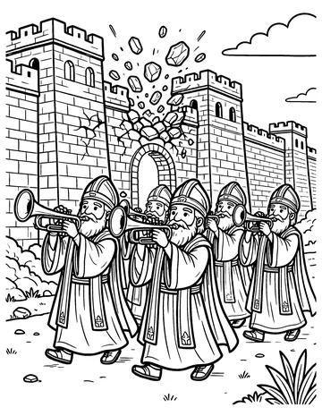 The Walls of Jericho coloring page