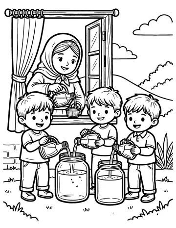 The Widow's Jars of Oil coloring page