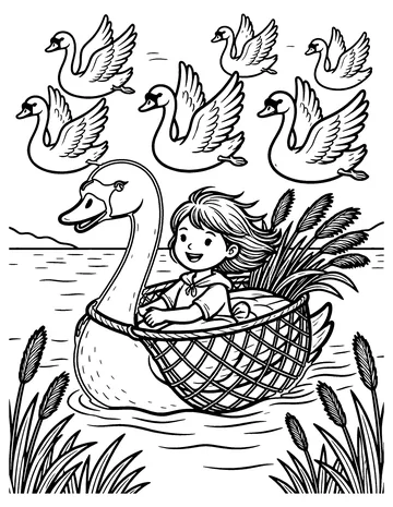 The Wild Swans coloring page
