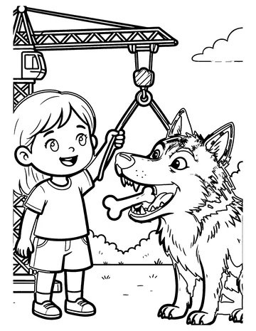 The Wolf and the Crane coloring page