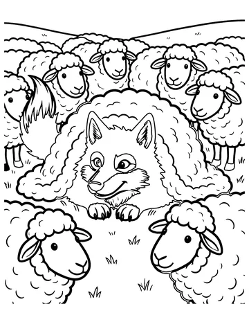 The Wolf in Sheep's Clothing coloring page