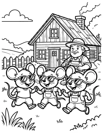 Three Blind Mice coloring page