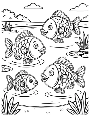 Three Fish coloring page