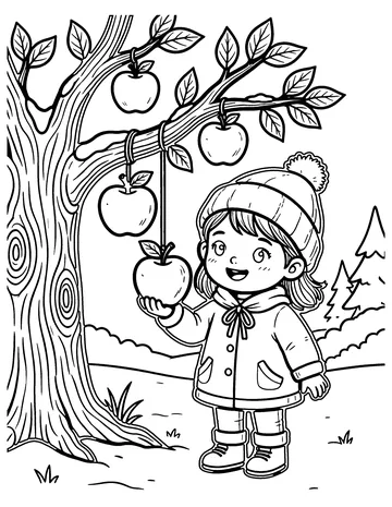 Three Golden Apples coloring page