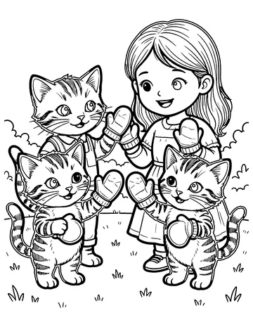 Three Little Kittens coloring page