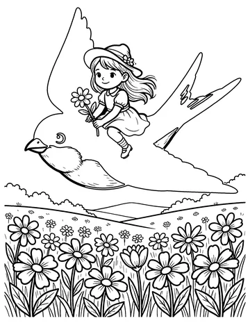 Thumbelina coloring page