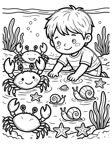 Tide Pool Discoveries coloring page