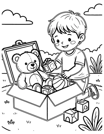 Tidying Up coloring page
