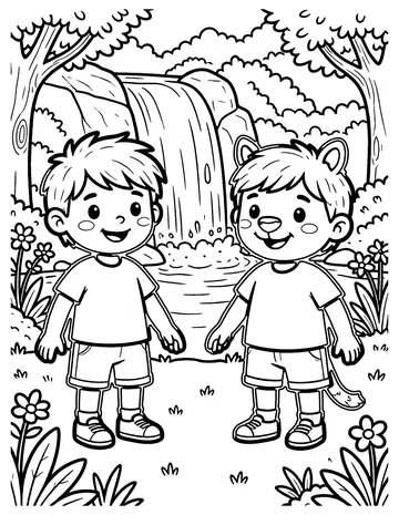 Tiny Waterfalls coloring page